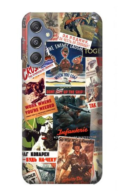 W3905 Vintage Army Poster Funda Carcasa Case y Caso Del Tirón Funda para Samsung Galaxy M34 5G