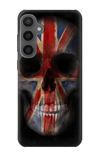 W3848 United Kingdom Flag Skull Funda Carcasa Case y Caso Del Tirón Funda para Samsung Galaxy S23 FE