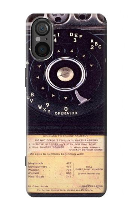 W0086 Payphone Vintage Funda Carcasa Case y Caso Del Tirón Funda para Sony Xperia 5 V