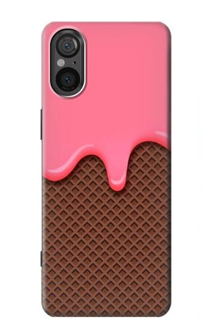 W3754 Strawberry Ice Cream Cone Funda Carcasa Case y Caso Del Tirón Funda para Sony Xperia 5 V