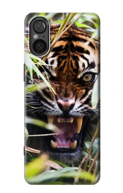 W3838 Barking Bengal Tiger Funda Carcasa Case y Caso Del Tirón Funda para Sony Xperia 5 V