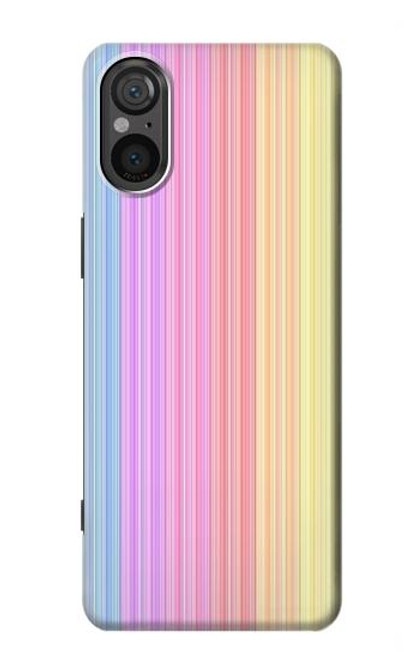 W3849 Colorful Vertical Colors Funda Carcasa Case y Caso Del Tirón Funda para Sony Xperia 5 V