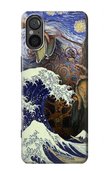W3851 World of Art Van Gogh Hokusai Da Vinci Funda Carcasa Case y Caso Del Tirón Funda para Sony Xperia 5 V
