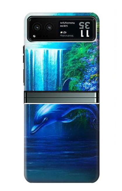 W0385 Dolphin Funda Carcasa Case y Caso Del Tirón Funda para Motorola Razr 40