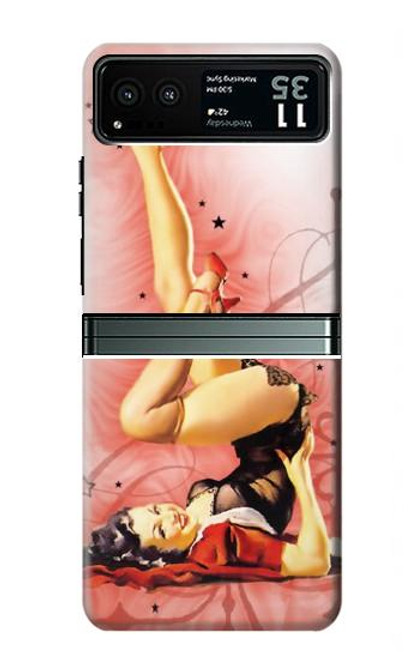 W1669 Pinup Girl Vintage Funda Carcasa Case y Caso Del Tirón Funda para Motorola Razr 40