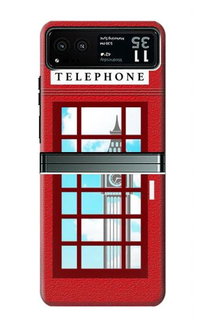 W2059 England British Telephone Box Minimalist Funda Carcasa Case y Caso Del Tirón Funda para Motorola Razr 40