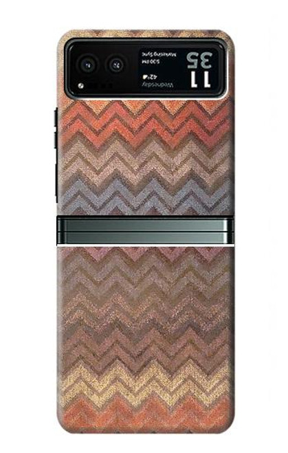 W3752 Zigzag Fabric Pattern Graphic Printed Funda Carcasa Case y Caso Del Tirón Funda para Motorola Razr 40