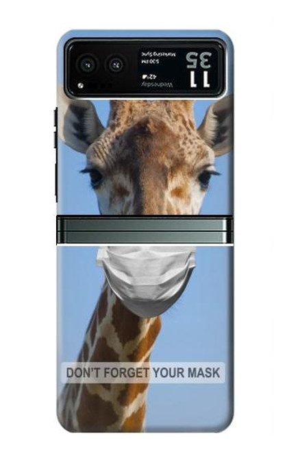 W3806 Funny Giraffe Funda Carcasa Case y Caso Del Tirón Funda para Motorola Razr 40