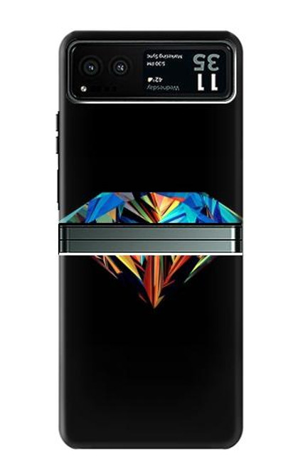 W3842 Abstract Colorful Diamond Funda Carcasa Case y Caso Del Tirón Funda para Motorola Razr 40