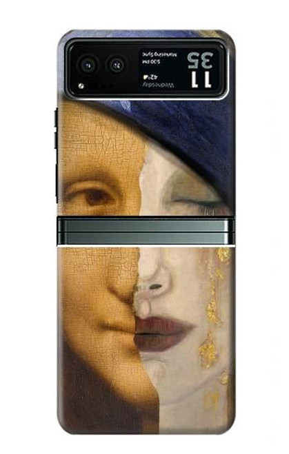 W3853 Mona Lisa Gustav Klimt Vermeer Funda Carcasa Case y Caso Del Tirón Funda para Motorola Razr 40