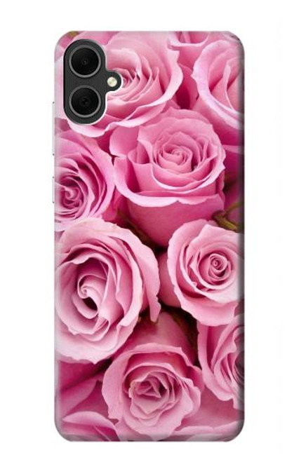 W2943 Pink Rose Funda Carcasa Case y Caso Del Tirón Funda para Samsung Galaxy A05
