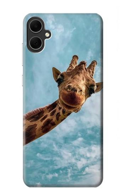 W3680 Cute Smile Giraffe Funda Carcasa Case y Caso Del Tirón Funda para Samsung Galaxy A05