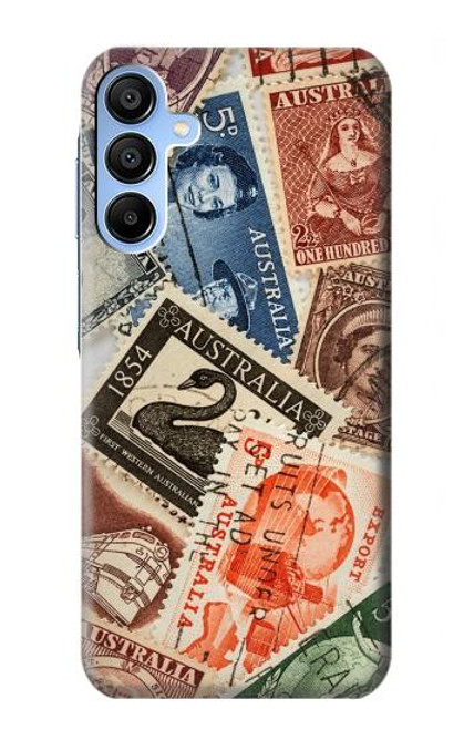 W3900 Stamps Funda Carcasa Case y Caso Del Tirón Funda para Samsung Galaxy A15 5G