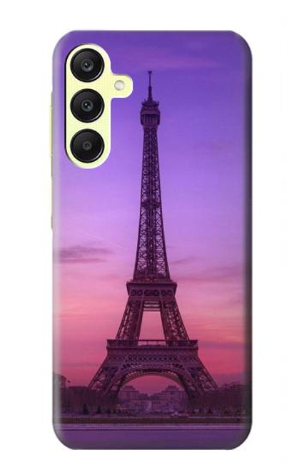 W3447 Eiffel Paris Sunset Funda Carcasa Case y Caso Del Tirón Funda para Samsung Galaxy A25 5G