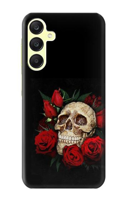 W3753 Dark Gothic Goth Skull Roses Funda Carcasa Case y Caso Del Tirón Funda para Samsung Galaxy A25 5G