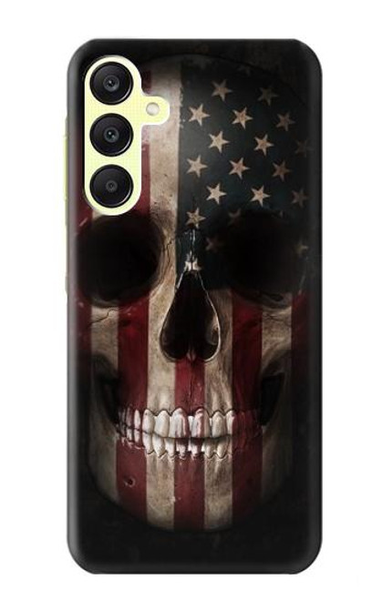 W3850 American Flag Skull Funda Carcasa Case y Caso Del Tirón Funda para Samsung Galaxy A25 5G