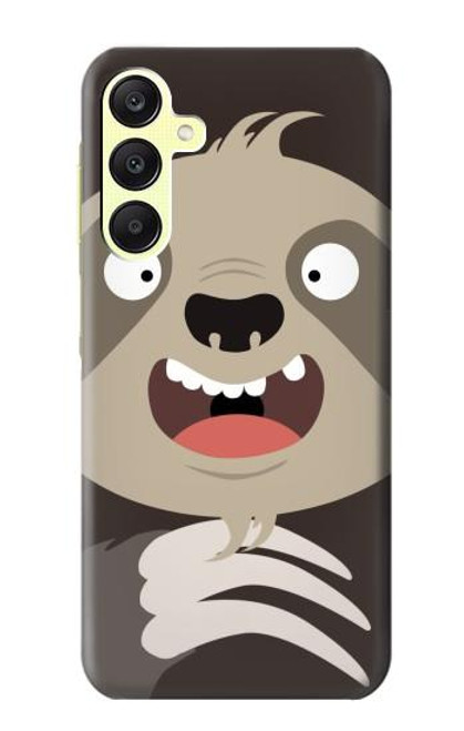 W3855 Sloth Face Cartoon Funda Carcasa Case y Caso Del Tirón Funda para Samsung Galaxy A25 5G