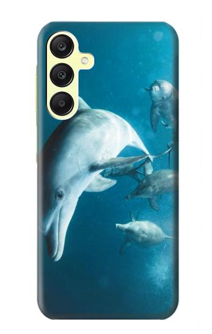 W3878 Dolphin Funda Carcasa Case y Caso Del Tirón Funda para Samsung Galaxy A25 5G