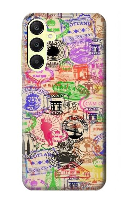 W3904 Travel Stamps Funda Carcasa Case y Caso Del Tirón Funda para Samsung Galaxy A25 5G