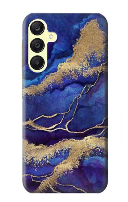 W3906 Navy Blue Purple Marble Funda Carcasa Case y Caso Del Tirón Funda para Samsung Galaxy A25 5G