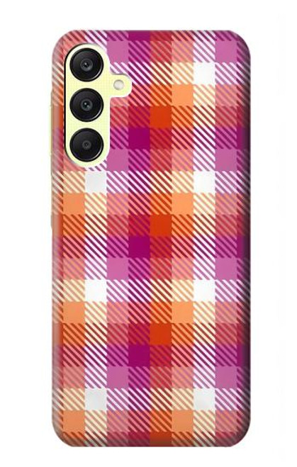 W3941 LGBT Lesbian Pride Flag Plaid Funda Carcasa Case y Caso Del Tirón Funda para Samsung Galaxy A25 5G