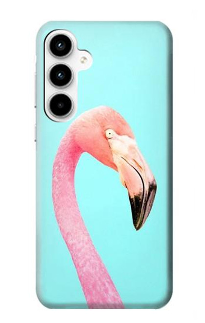 W3708 Pink Flamingo Funda Carcasa Case y Caso Del Tirón Funda para Samsung Galaxy A35 5G