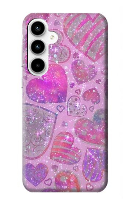 W3710 Pink Love Heart Funda Carcasa Case y Caso Del Tirón Funda para Samsung Galaxy A35 5G