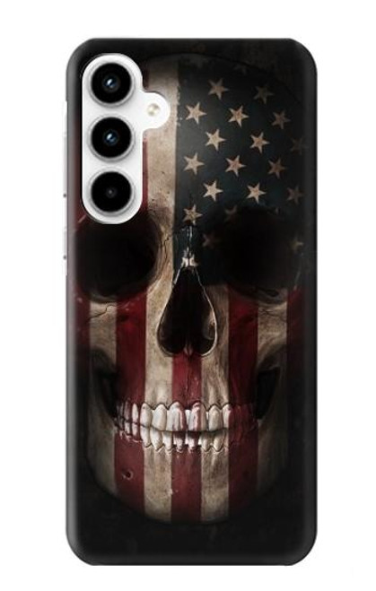 W3850 American Flag Skull Funda Carcasa Case y Caso Del Tirón Funda para Samsung Galaxy A35 5G