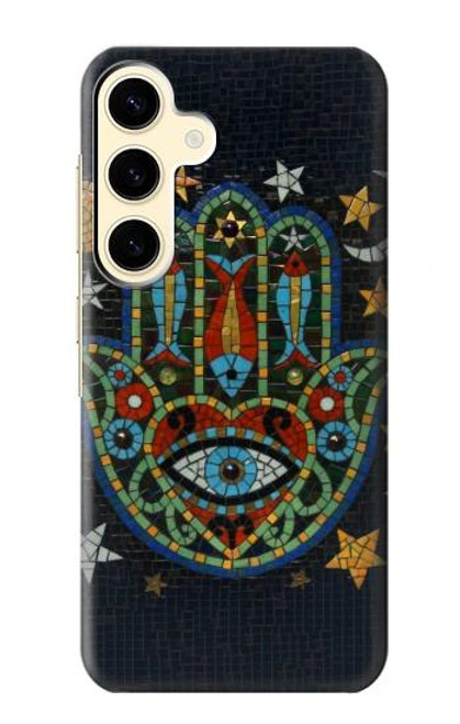 W3175 Hamsa Hand Mosaics Funda Carcasa Case y Caso Del Tirón Funda para Samsung Galaxy S24