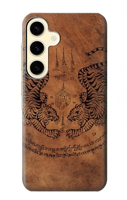 W3209 Sak Yant Twin Tiger Funda Carcasa Case y Caso Del Tirón Funda para Samsung Galaxy S24