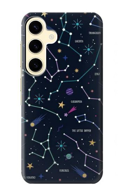 W3220 Star Map Zodiac Constellations Funda Carcasa Case y Caso Del Tirón Funda para Samsung Galaxy S24