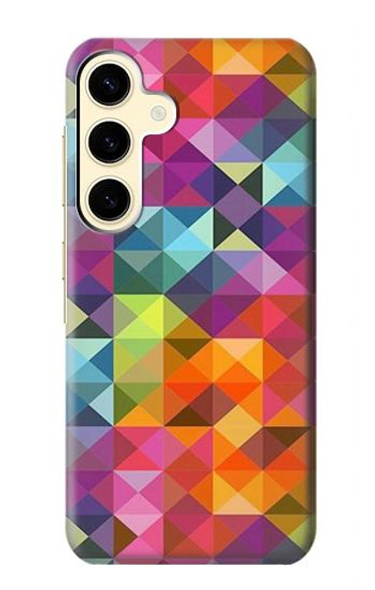 W3477 Abstract Diamond Pattern Funda Carcasa Case y Caso Del Tirón Funda para Samsung Galaxy S24