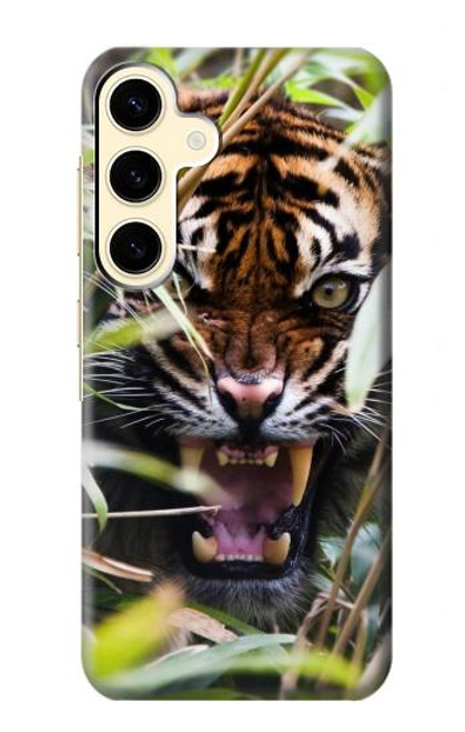 W3838 Barking Bengal Tiger Funda Carcasa Case y Caso Del Tirón Funda para Samsung Galaxy S24
