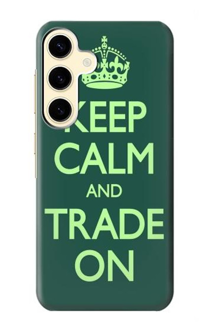 W3862 Keep Calm and Trade On Funda Carcasa Case y Caso Del Tirón Funda para Samsung Galaxy S24