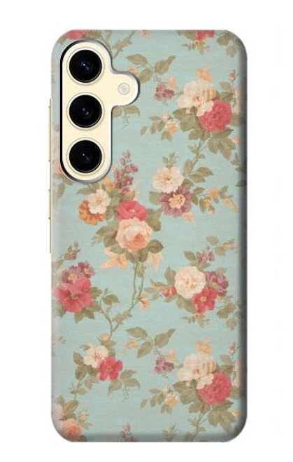 W3910 Vintage Rose Funda Carcasa Case y Caso Del Tirón Funda para Samsung Galaxy S24