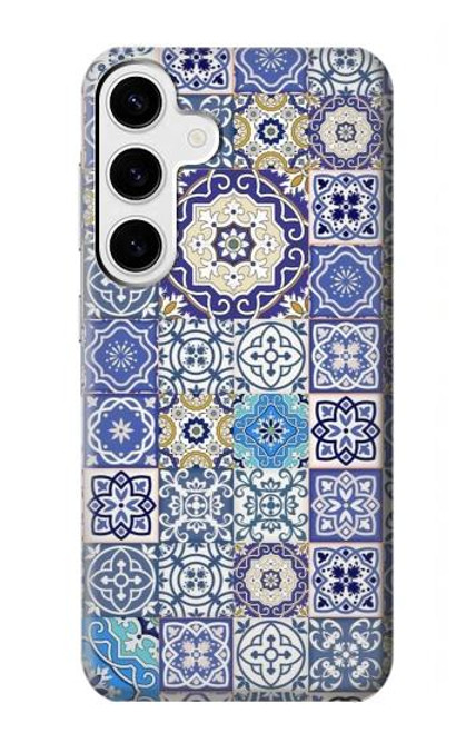 W3537 Moroccan Mosaic Pattern Funda Carcasa Case y Caso Del Tirón Funda para Samsung Galaxy S24 Plus