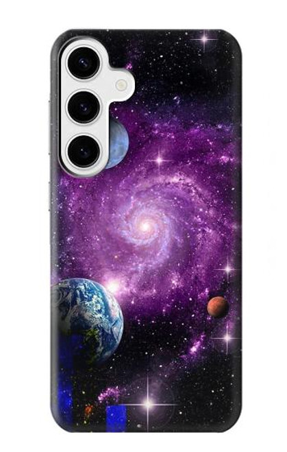 W3689 Galaxy Outer Space Planet Funda Carcasa Case y Caso Del Tirón Funda para Samsung Galaxy S24 Plus