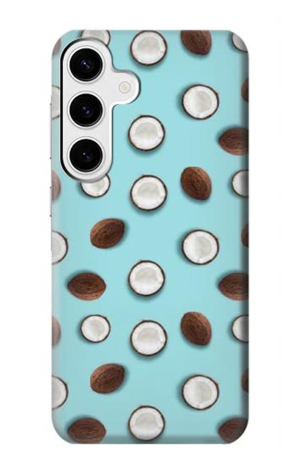 W3860 Coconut Dot Pattern Funda Carcasa Case y Caso Del Tirón Funda para Samsung Galaxy S24 Plus
