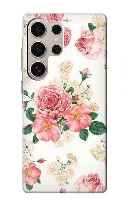 W1859 Rose Pattern Funda Carcasa Case y Caso Del Tirón Funda para Samsung Galaxy S24 Ultra