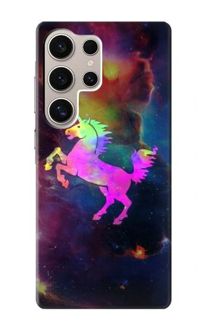 W2486 Rainbow Unicorn Nebula Space Funda Carcasa Case y Caso Del Tirón Funda para Samsung Galaxy S24 Ultra