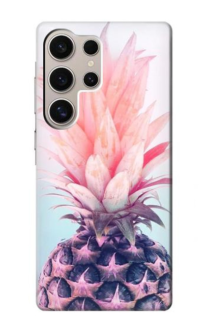 W3711 Pink Pineapple Funda Carcasa Case y Caso Del Tirón Funda para Samsung Galaxy S24 Ultra