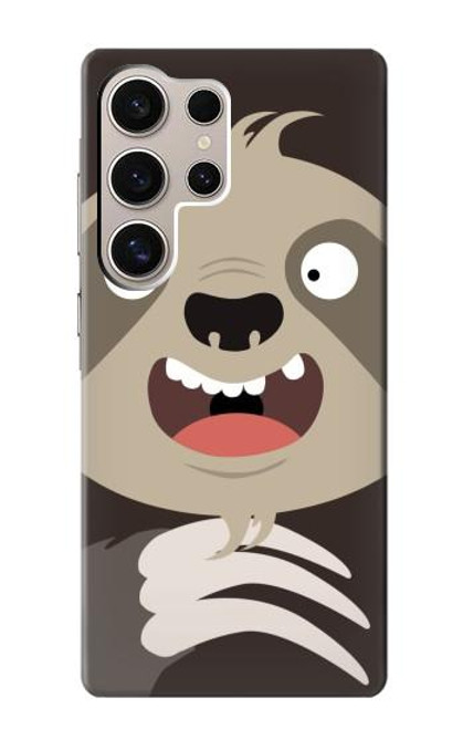 W3855 Sloth Face Cartoon Funda Carcasa Case y Caso Del Tirón Funda para Samsung Galaxy S24 Ultra