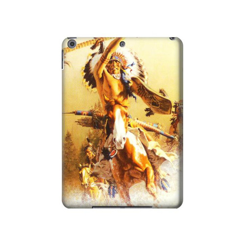 W1087 Red Indian Warrior Funda Carcasa Case para iPad 10.2 (2021,2020,2019), iPad 9 8 7