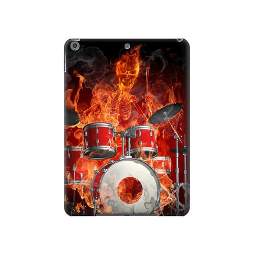 W1431 Skull Drum Fire Rock Funda Carcasa Case para iPad 10.2 (2021,2020,2019), iPad 9 8 7