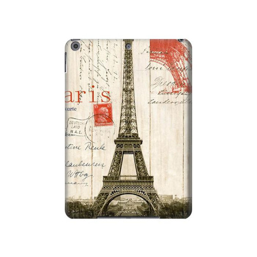 W2108 Eiffel Tower Paris Postcard Funda Carcasa Case para iPad 10.2 (2021,2020,2019), iPad 9 8 7