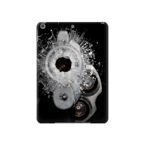 W2387 Gun Bullet Hole Glass Funda Carcasa Case para iPad 10.2 (2021,2020,2019), iPad 9 8 7