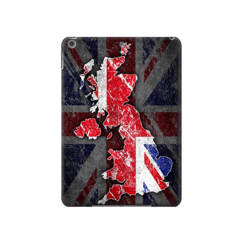 W2936 UK British Flag Map Funda Carcasa Case para iPad 10.2 (2021,2020,2019), iPad 9 8 7