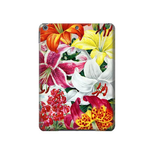 W3205 Retro Art Flowers Funda Carcasa Case para iPad 10.2 (2021,2020,2019), iPad 9 8 7