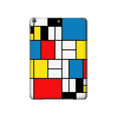 W3814 Piet Mondrian Line Art Composition Funda Carcasa Case para iPad 10.2 (2021,2020,2019), iPad 9 8 7