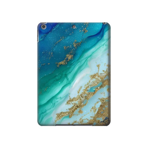 W3920 Abstract Ocean Blue Color Mixed Emerald Funda Carcasa Case para iPad 10.2 (2021,2020,2019), iPad 9 8 7